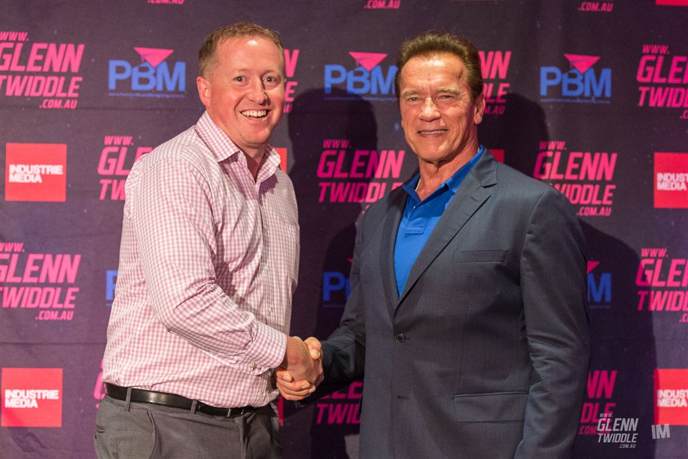 Luke Anderson with Arnold Schwarzenegger
